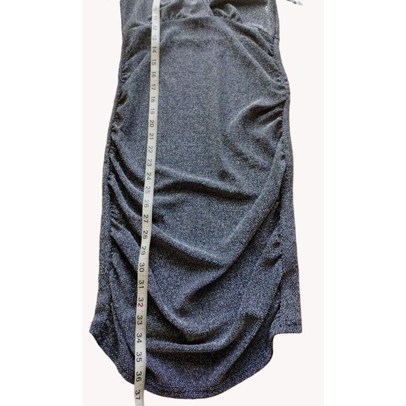 Divided Dress Small Long Sleeve Ruched Sides Sparkle Party - Picture 6 of 12